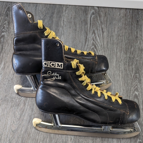 CCM Other - Men's Vintage Black CCM Bobby Hull Pro OK'd Skates Made in Canada- Size 9